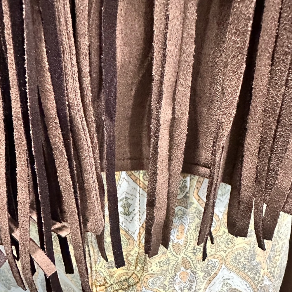 Saints & Hearts Brown Fringe Women's Suede Jacket - Picture 8 of 8